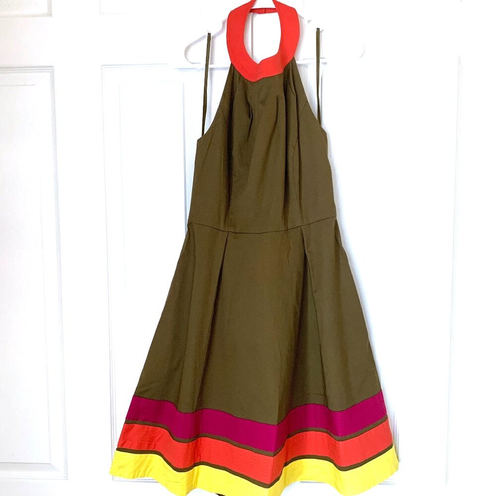 HALTER DRESS Invisible Back Zip Pockets Sz 8